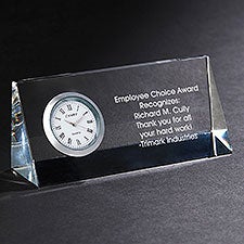 Personalized Recognition Message Crystal Desk Clock - 42304