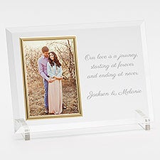 Engraved Wedding Message Glass Vertical Picture Frame - 42312