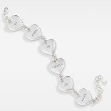Engraved Heart Link Birthday Bracelet - 42342