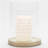 Personalized Memorial Hurricane Candle Holder with Whitewashed Wood Base - 42354