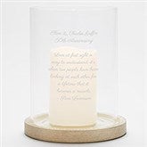Personalized  Anniversary Hurricane Candle Holder with Wood Base - 42356