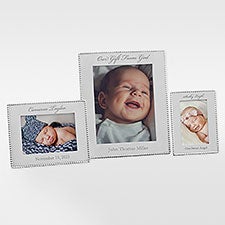 Mariposa String of Pearls Engraved Baby Frame - 42397