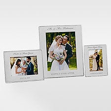 Mariposa String of Pearls Engraved Large Wedding Photo Frame - 42398