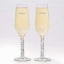 Orrefors Carat Etched Engagement Champagne Flute Set - 42439