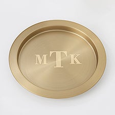 Engraved Wedding Round Gold Serving Tray - 42449