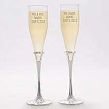 Lenox® Devotion Engraved Wedding Message Champagne Flute Set - 42522