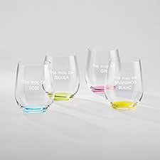 Engraved Riedel O' Happy Birthday Wine Glass Set of 4 - 42523