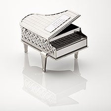 Engraved Silver Piano Musical Keepsake Box for Grandma - 42530