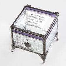Engraved Birthday Message Vintage Jewelry Box - 42546
