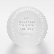 Engraved Message Glass Baseball for Him - 42551