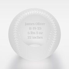 Engraved Baby Message Glass Baseball - 42552