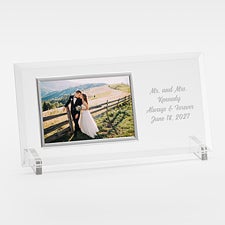 Engraved Wedding Message Glass Horizontal Picture Frame  - 42560