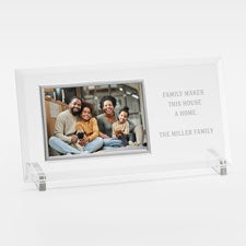 Engraved Family Message Glass Horizontal Picture Frame - 42568