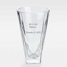 Etched Wedding Message Personalized Vase - 42586