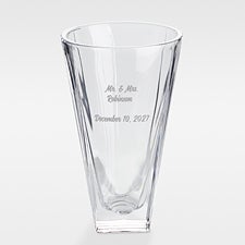 Etched Wedding Message Personalized Vase - 42586