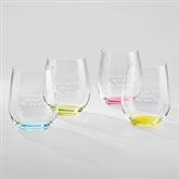 Engraved Riedel O' Happy Wedding Wine Glass Set - 42612