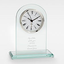 Engraved Message Glass Clock for Professionals - 42625