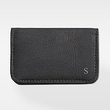 Personalized Graduation Black Leather Business Card Case - 42627