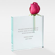 Engraved Memorial Message Glass Bud Vase - 42631
