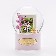Engraved Mom's Orchid Photo Snow Globe   - 42672