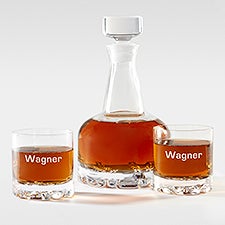 Engraved Engagement 3 Piece Whiskey Decanter Set - 42723