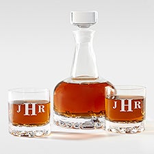 Engraved Orrefors 3 Piece Whiskey Decanter Set For Him - 42725