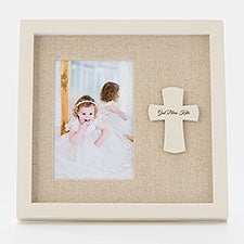 Engraved Religious Cross Pendant Picture Frame - 42776