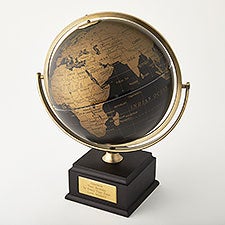 Engraved Birthday Black and Gold Tabletop Globe - 42777