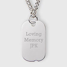 Engraved Memorial Sterling Silver Dog Tag - 42787