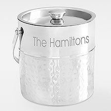 Engraved Couple's Hammered Metal Ice Bucket - 42795