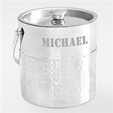 Engraved Hammered Metal Ice Bucket For Him - 42798