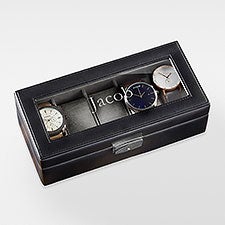 Engraved Leather 5 Slot Watch Box For Him - 42825