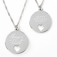 Always In My Heart Engraved Birthday Pendant Necklace - 42831