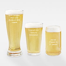 Engraved Birthday Message Beer Glass Collection - 42845