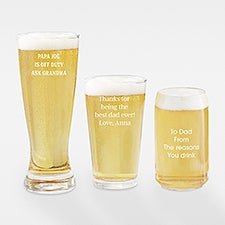 Engraved Message Beer Glass Collection For Dad - 42847