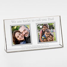 Engraved Double Photo Glass Frame For Him - 42884