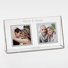 Engraved Anniversary Double Photo Glass Frame - 42886