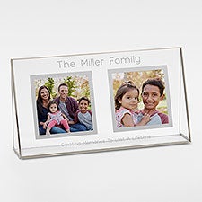 Engraved Family Double Photo Glass Frame - 42887