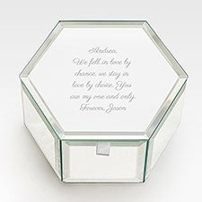 Engraved Wedding Message Mirrored Jewelry Box - 42900
