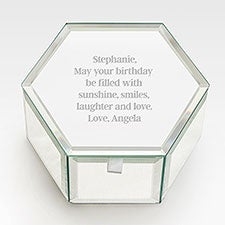 Engraved Birthday Message Mirrored Jewelry Box - 42901