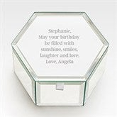 Engraved Birthday Message Mirrored Jewelry Box - 42901