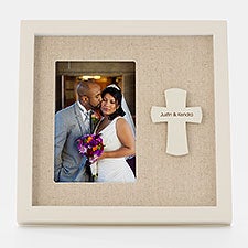 Engraved Wedding Cross Picture Frame - 42910