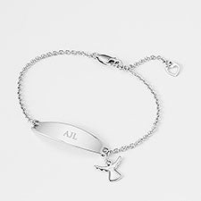 Engraved Sterling Silver Angel Memorial Bracelet - 42912