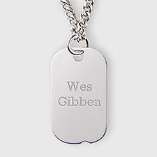 Engraved Sterling Silver Graduation Dog Tag - 42925