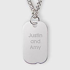 Engraved Engagement Sterling Silver Dog Tag - 42926