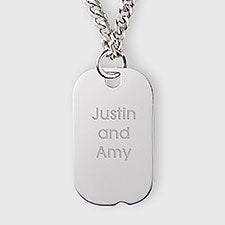 Engraved Engagement Sterling Silver Dog Tag  - 42926