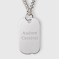 Engraved Sterling Silver Dog Tag for Him  - 42927