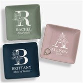 Floral Bridesmaid Personalized Ring Dish  - 42959