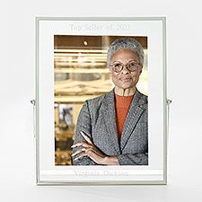 Engraved Silver Floating 5x7 Office Picture Frame - 43051