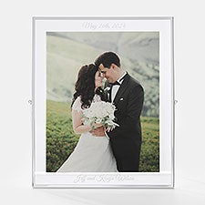Engraved Silver Floating Wedding Large Picture Frame 8x10 - 43052